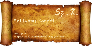 Szilvásy Kornél névjegykártya