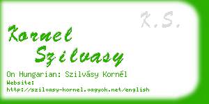 kornel szilvasy business card
