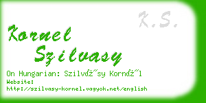 kornel szilvasy business card